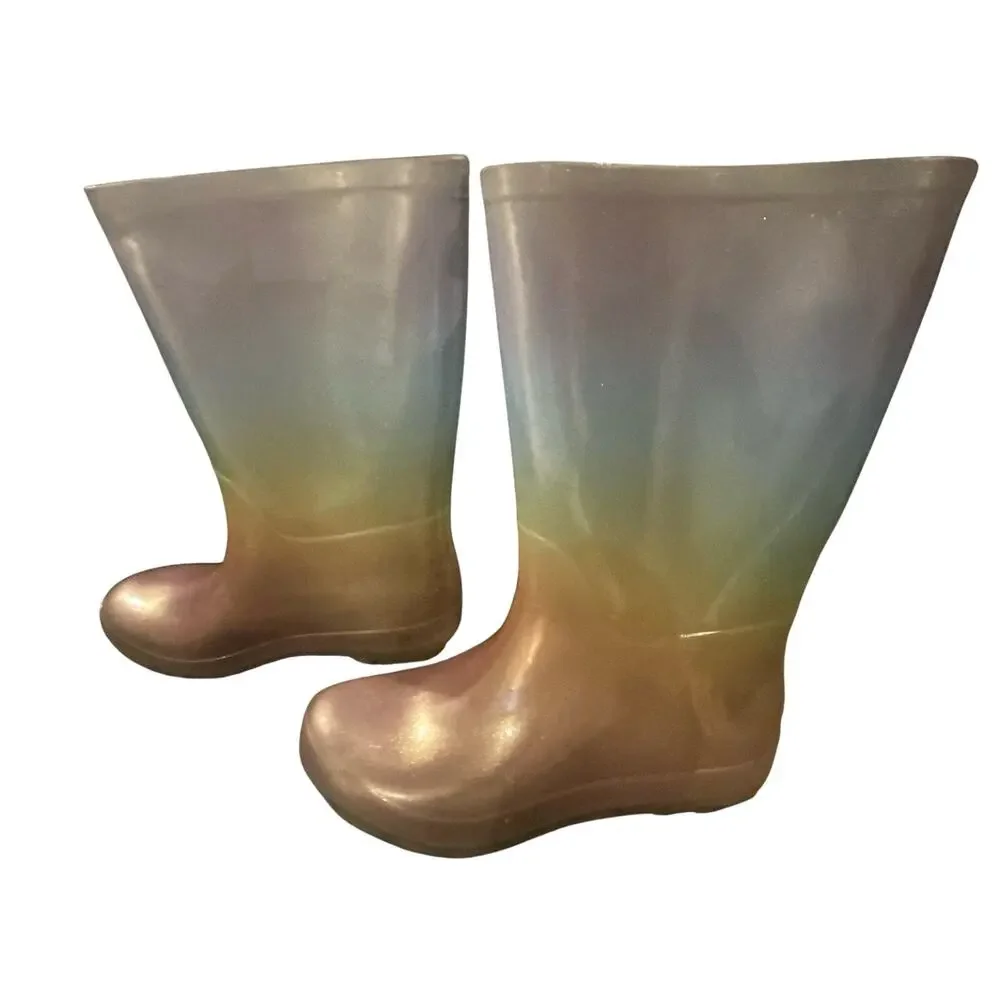 Cat & Jack Rainbow Rain Boots Girls size 3